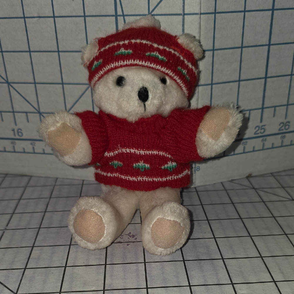 Russ Berrie Red‎ and Cream Stuffed Bear
